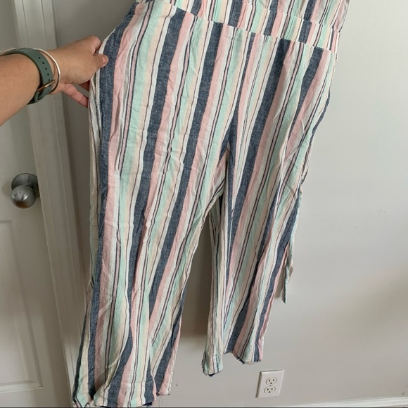 Cloth & Stone by Anthropologie Cropped Multicolor Striped Jumpsuit Size L - Picture 10 of 11